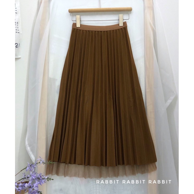 Chân váy dài xếp ly pha ren 2 lớp - Có sẵn | BigBuy360 - bigbuy360.vn