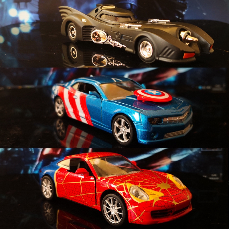 Mô Hình Xe Hơi Baatman Spiderman Captain America Bằng Hợp Kim Trang Trí Bảng Điều Khiển Xe Hơi
