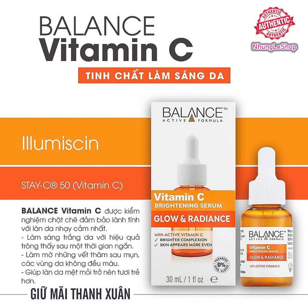 Serum Trắng Da Mờ Thâm Balance Active Formula Vitamin C Brightening 30ml