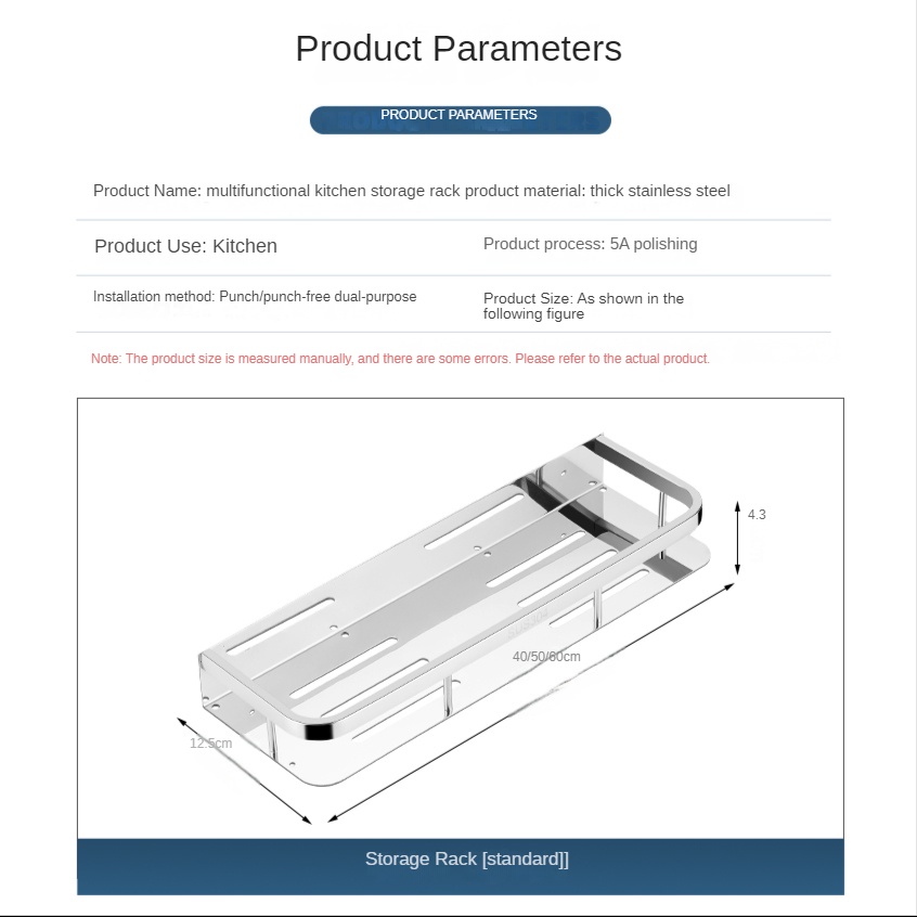 Kệ Đựng Gia Vị Dán Tường Xinkunlong Inox SUS304 Đa Chức Năng