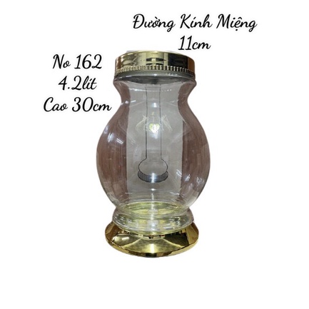 Bình thủy tinh ngâm rượu Hàn Quốc ( NO162) 4.2 lít - Chuẩn Sâm Korea
