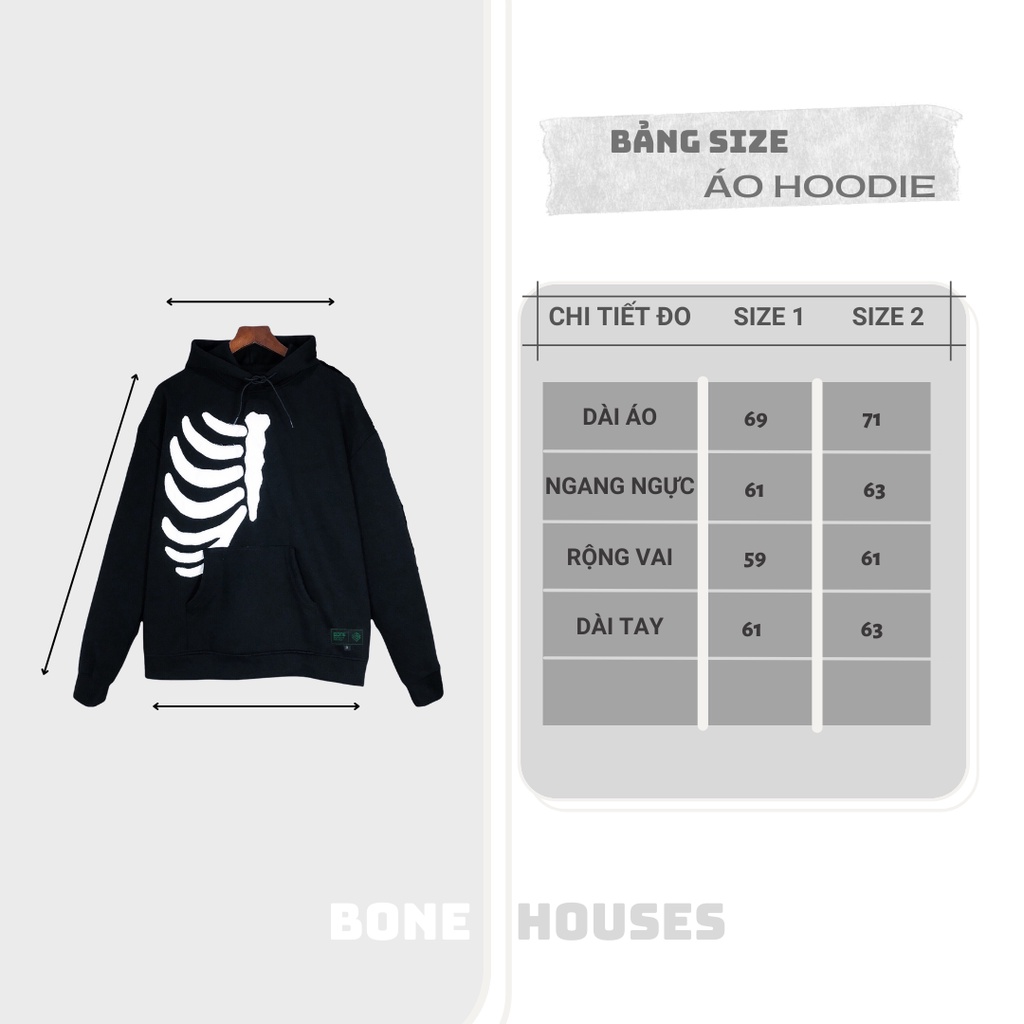 Áo hoodie local brand chính hãng, hoodie unisex form rộng Bone-white