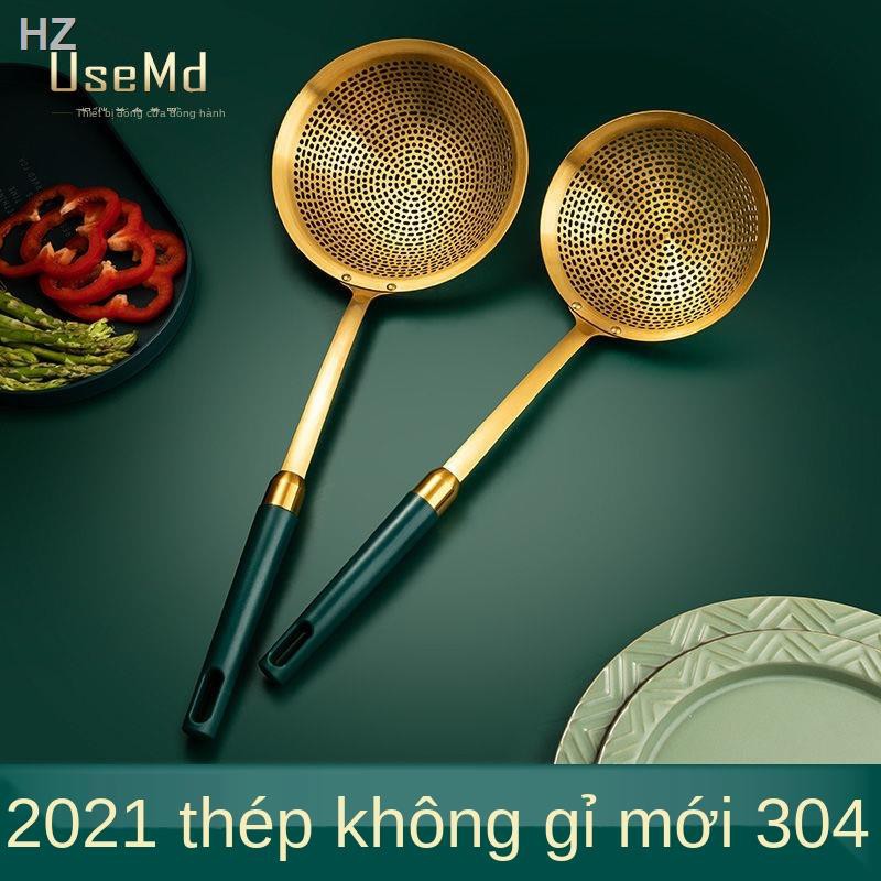 DMuỗng thực phẩm bằng thép không gỉ 304 dùng trong gia đình, chiên ngập dầu, làm bánh bao, mì, đồ nhà bếp lẩu