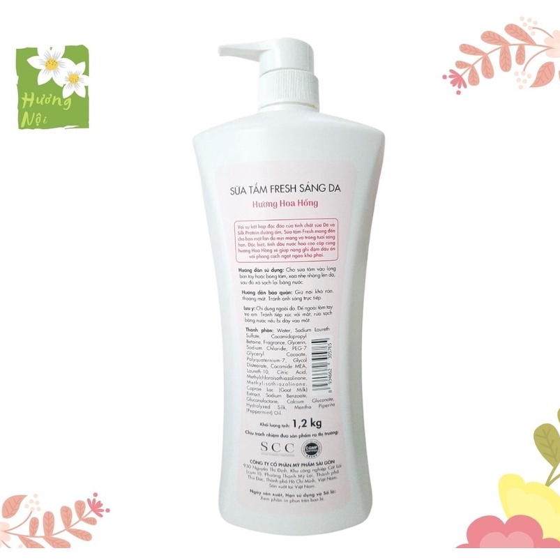 Sữa tắm sáng da tinh chất sữa dê kết hợp hương hoa Fresh