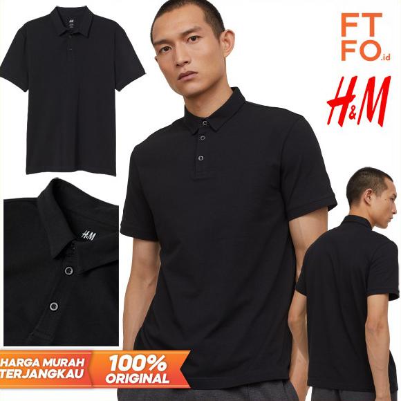 Áo thun nam POLO / cổ / áo ngắn màu đen SLIM FIT ORIGINAL H&M - XS