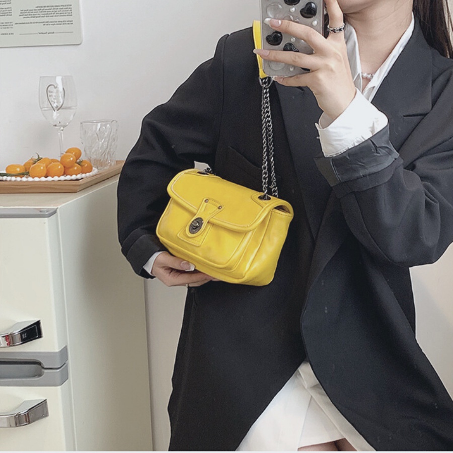 Túi Nữ 2 Ngăn Xinh Xắn Màu Vàng, Đen, Trắng Xinh Xắn | TX24 | Túi Xách Da Đựng Được Nhiều Đồ, Phù Hợp Đi Làm Đi Chơi