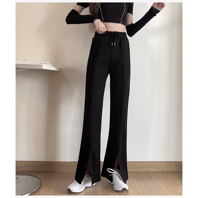 Quần dài SUXI ống rộng xẻ tà thời trang mới cho nữ