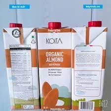 Sữa hạnh nhân hữu cơ Koita 1l - Ý