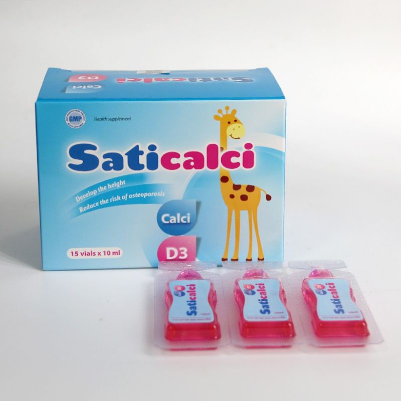 Saticalci plus Mk7 D3K2 bổ sung calci, d3, mk7 hỗ trợ xương, răng chắc khỏe, cao lớn, Canxi Việt Đức chính hãng