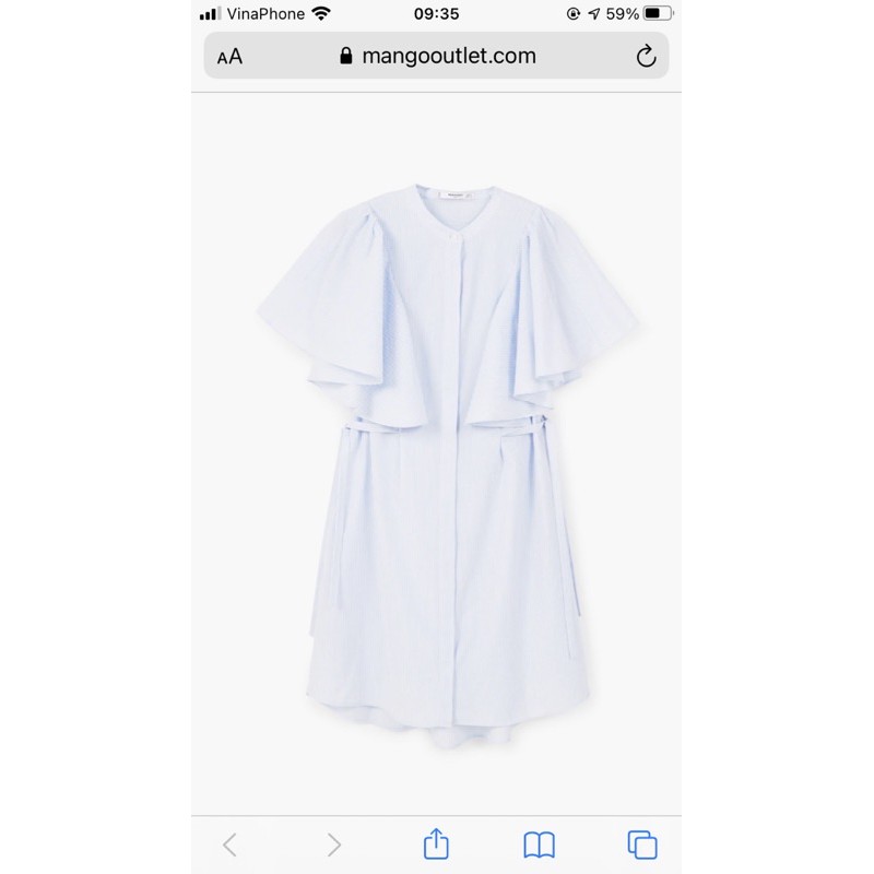 Váy cánh dơi mango auth new tag màu baby blue