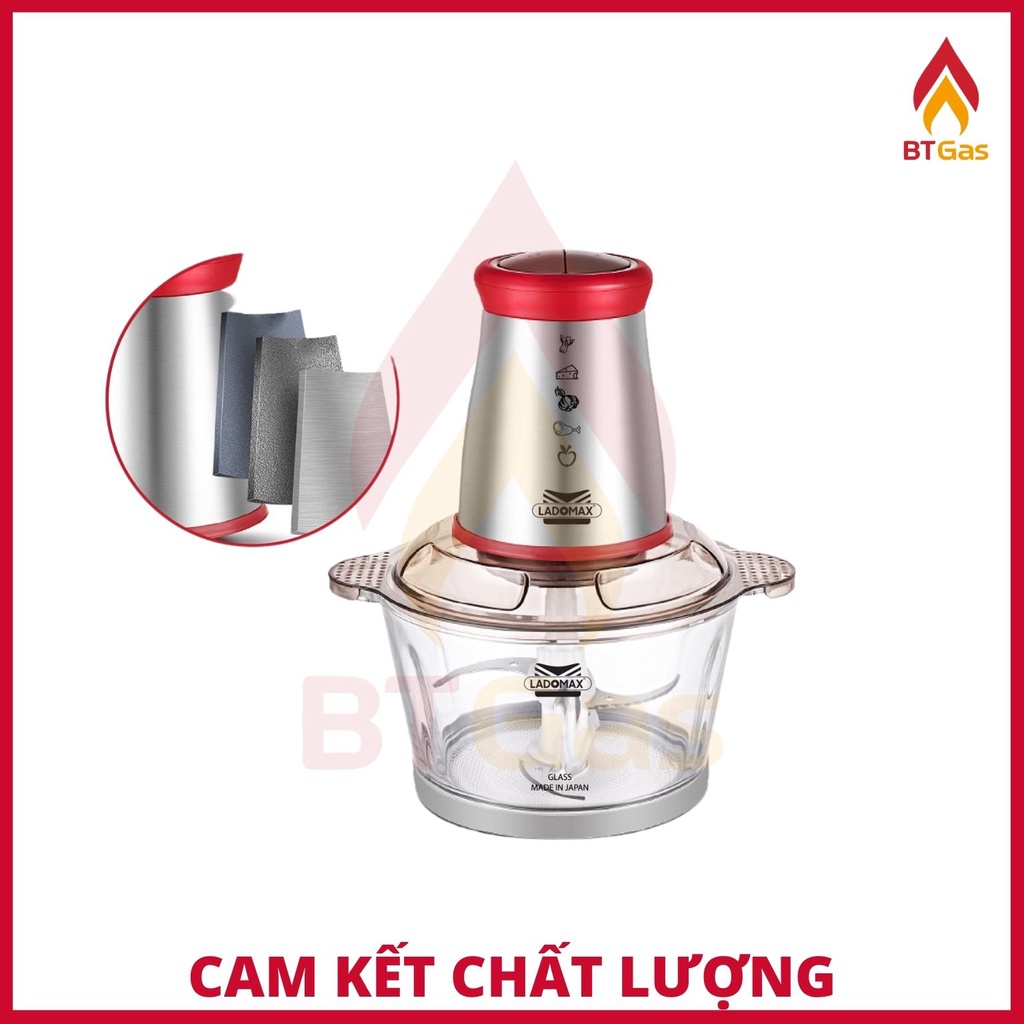 [Mã ELHADEV giảm 4% đơn 300K] Máy xay thịt đa năng Ladomax, máy xay thịt cối thủy tinh, dao inox, công suất 400W HA-333