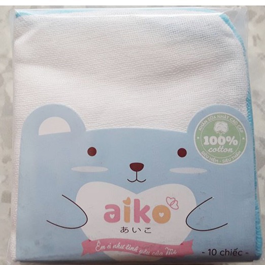 Khăn Sữa Nhật Cao Cấp Aiko (bịch 10 Khăn)