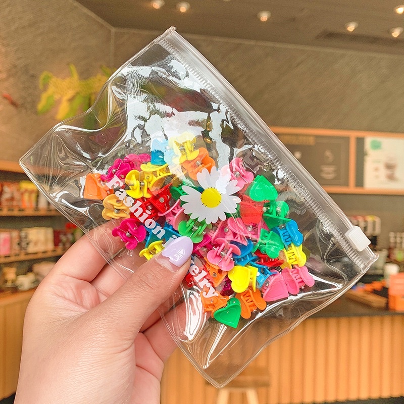 Set 50 Kẹp Tóc Càng Cua Mini Nhiều Màu Cho Bé Gái