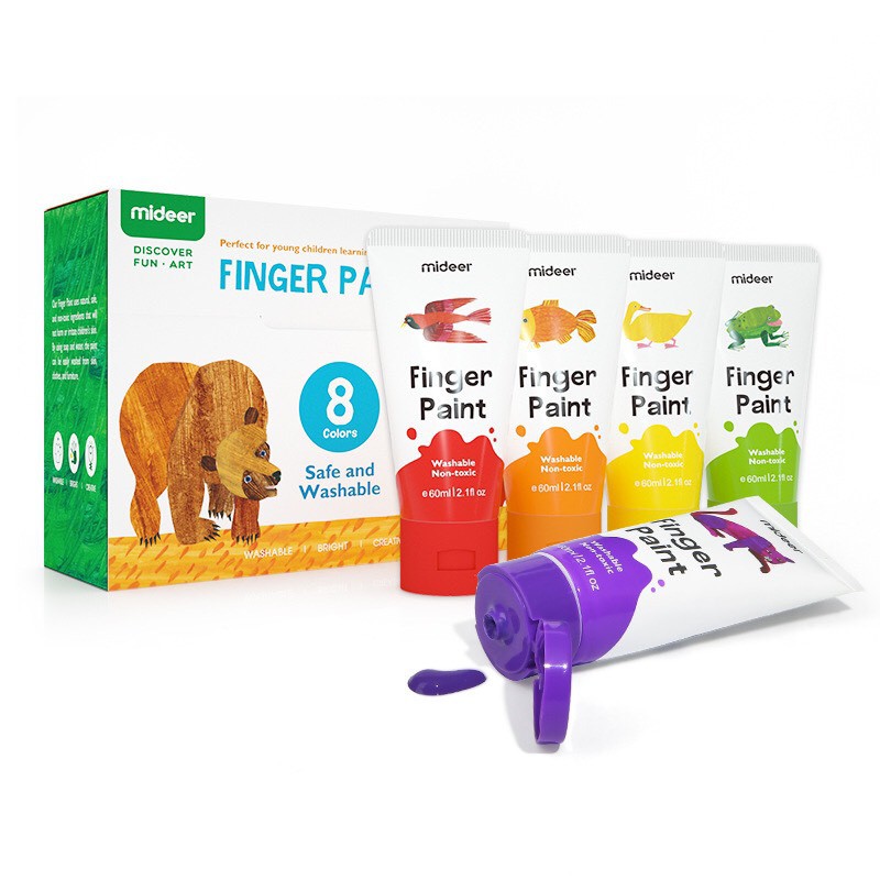 Màu vẽ bàn tay Mideer - Finger Paint hưu cơ an toàn cho bé dễ lau sạch