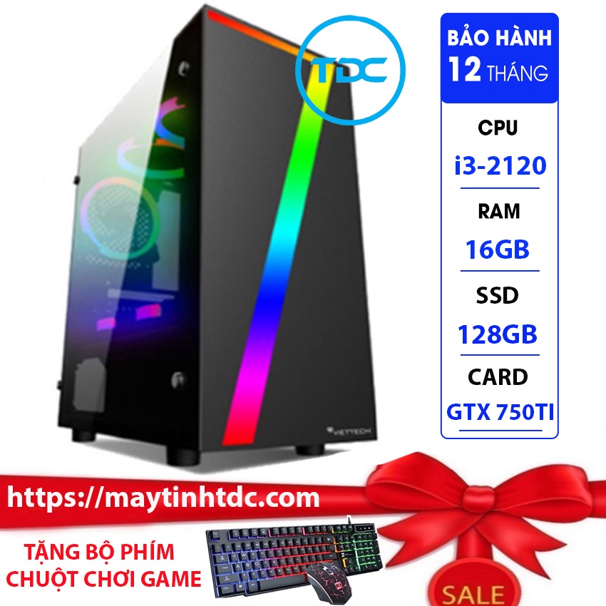 Case MAX PC GAMING X7 CPU Core i3-2120 Ram 16GB SSD 128GB GTX 750TI Chơi PUBG,LOL,CF,Fifa4,Đế chế...+Bộ Phím Chuột Game