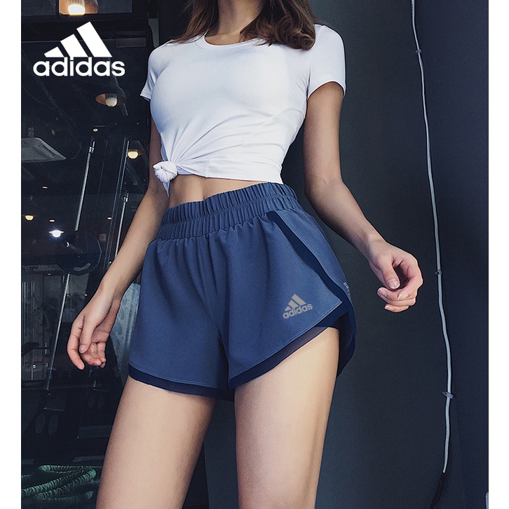 Quần Short Thể Thao Adidas Lưng Cao Co Giãn Thoáng Khí Nhanh Khô Thời Trang Cho Nữ