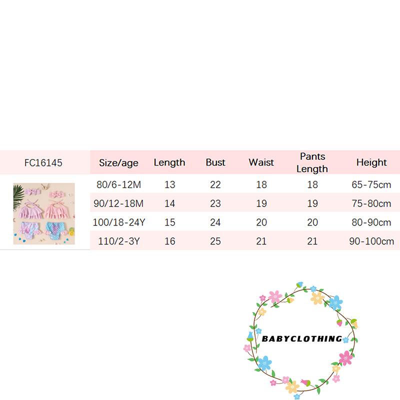 Bộ đồ bơi 3 mảnh màu sắc thời trang cho bé gái