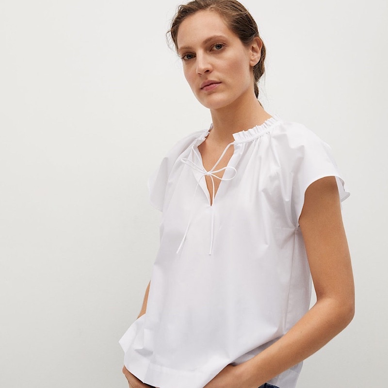 Áo Sơ Mi Kiểu Cổ Nhún Bèo Mango