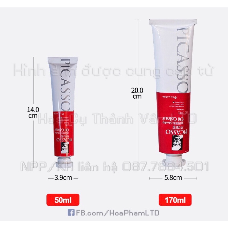 Màu sơn dầu Màu dầu Picasso Phoenix 50ml (chính hãng) dạng tuýp lẻ | vẽ tranh gỗ, kim loại, pha đất sét