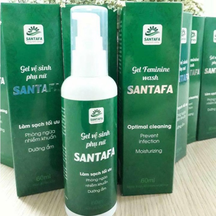 Gel vệ sinh phụ nữ Santafa – Hỗ trợ giảm viêm, nấm ngứa (Chai 60ml)