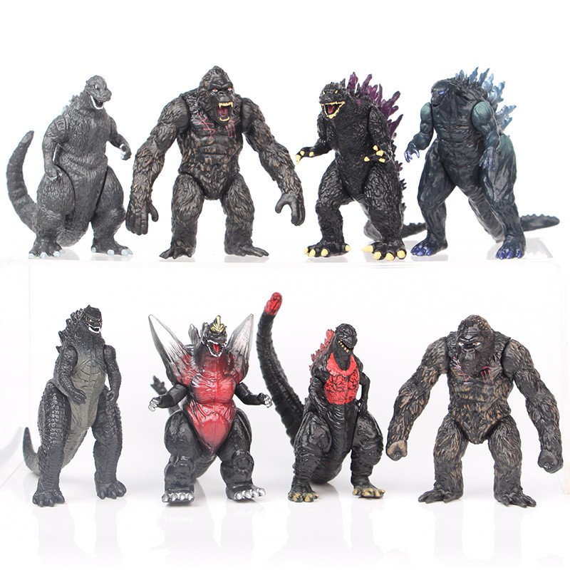 Combo 08 Mô Hình Khủng Long Quái Vật Godzilla &KingKong Đại Chiến - Cao 8.5cm Mẫu 02