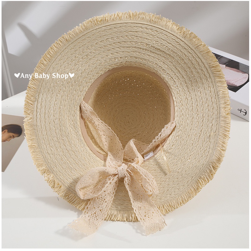 Nón cối phối nơ ren dài tiểu thư cho mùa hè cực hot siêu xinh ❣❣