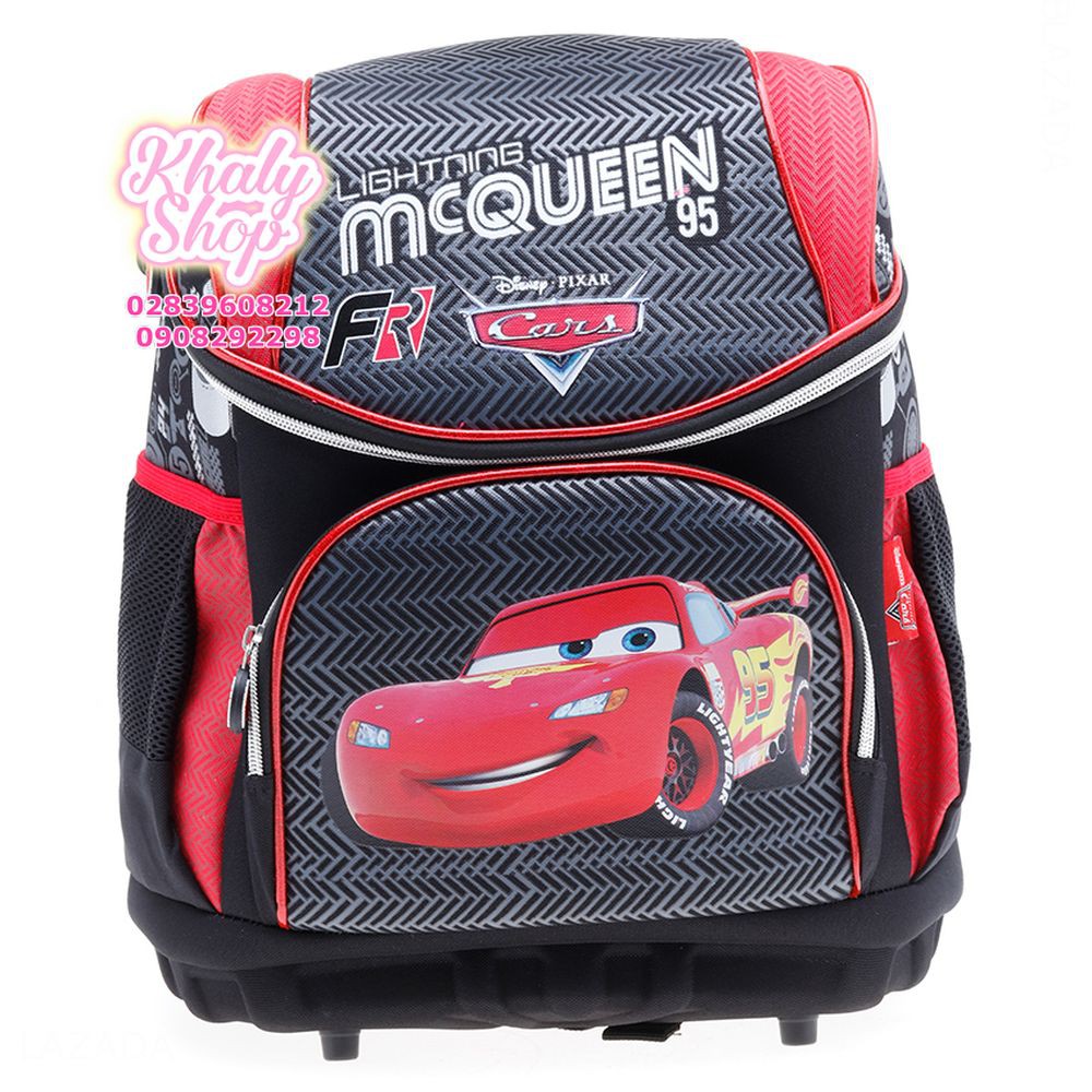 Balo phù chống gù lưng 15'' hình chiếc xe hơi Car MCQUEEN 95 màu đỏ đen dành cho học sinh , trẻ em ,bé trai - BLHXMQ15D