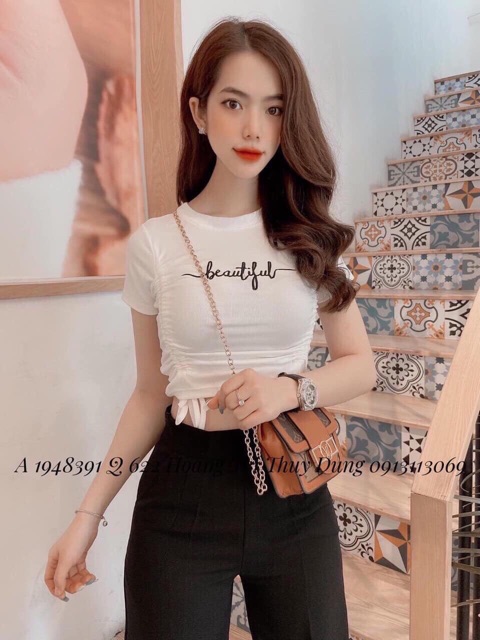💕 Croptop Rút Dây 2 Bên