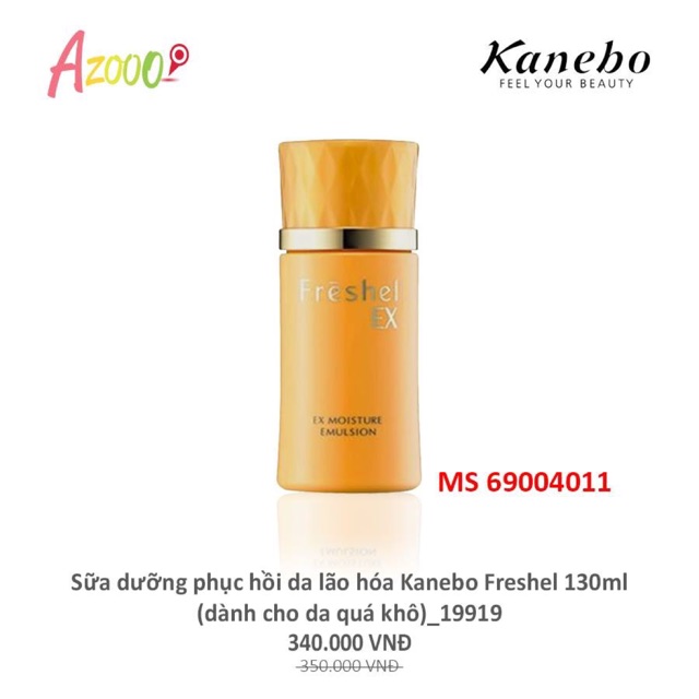Sữa dưỡng da chống lão hóa Kanebo Freshel Ex Moisture Emulsion N 130ml