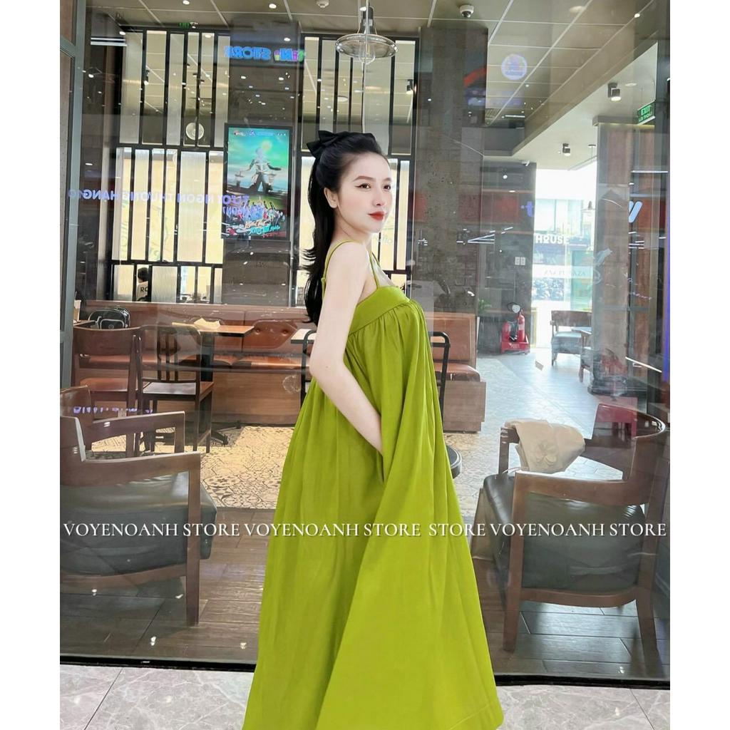 Đầm Maxi 2 Dây Dáng Dài Rộng Chun Ngực,Váy 2 Dây Dáng Suông Đi Biển Bầu Bí Siêu Xinh