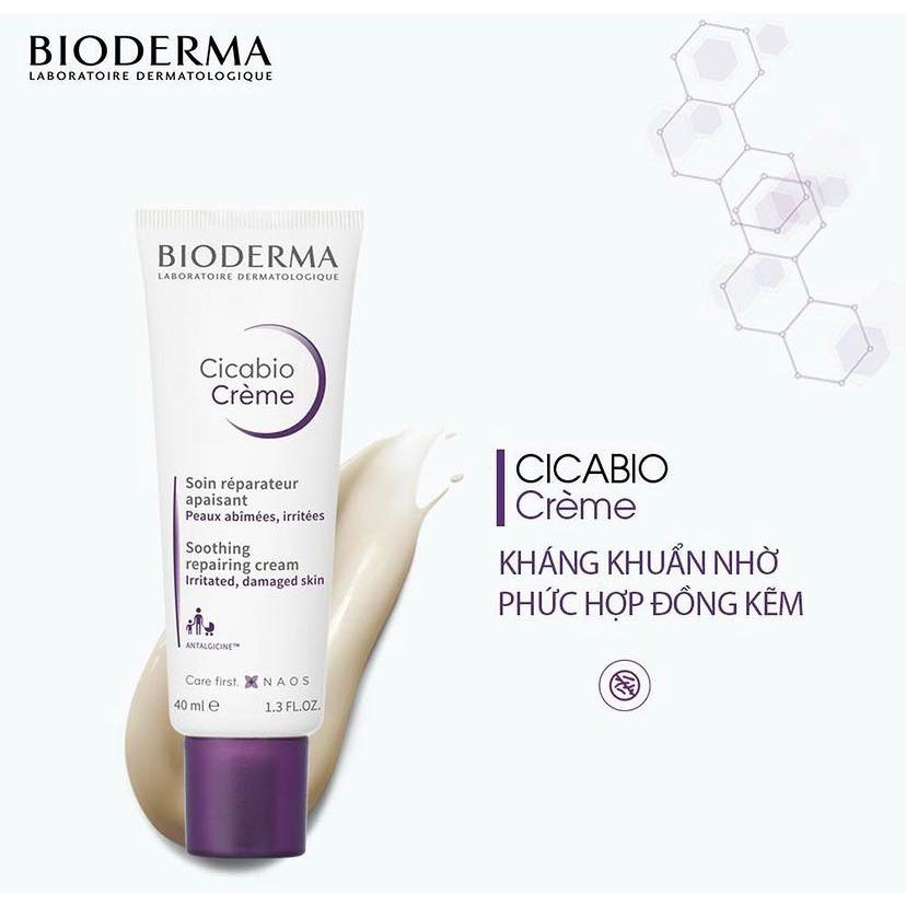 (BILL CANADA) Bioderma Cicabio Crème Kem dưỡng phục hồi da tổn thương- 40ml