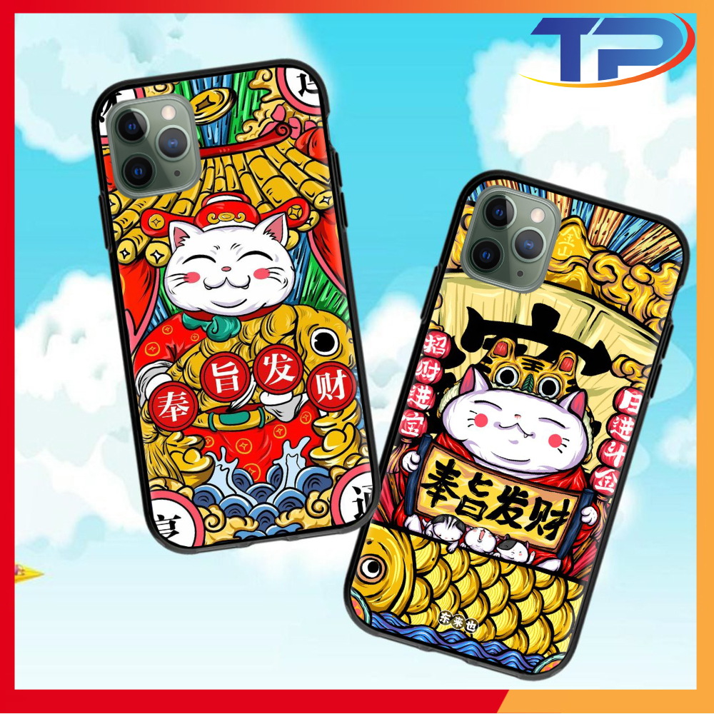 Ốp lưng iPhone 12 Pro Max / 12 Pro / 12 / 11 Pro Max / 11 Pro / 11 / XS Max Mèo Thần Tài 04