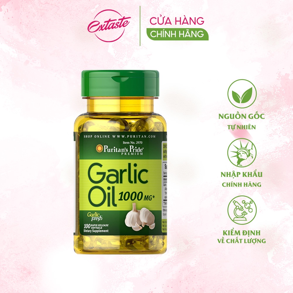 Viên uống tinh dầu tỏi không mùi puritan's pride garlic oil 1000mg 100 viên Healthy care extaste