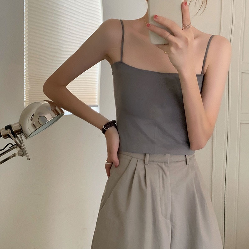 Áo Hai Dây Màu Sắc Trơn Quyến Rũ Cho Nữ