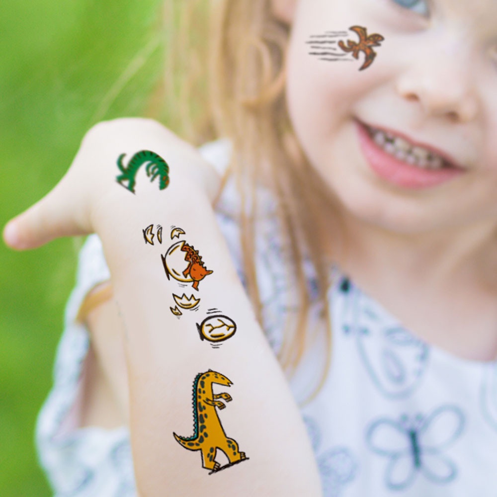 1 Tấm Hình Xăm Dán Hình Khủng Long 3D Chống Nước Dễ Thương Dành Cho Trẻ Em