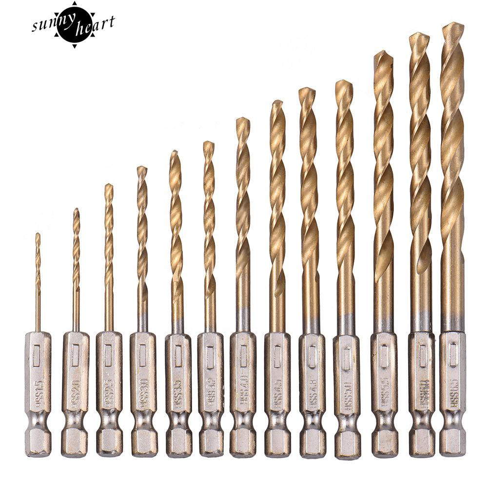 Bộ 13 Mũi Khoan Xoắn Titan Thay Đổi Nhanh Chóng