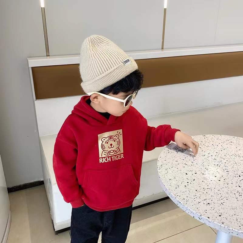 Áo Sweater In Hình Hổ Đỏ Phong Cách Năm Mới Thời Trang Cho Bé Trai