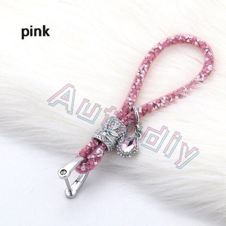 Móc Khóa Da PU Đính Pha Lê Lấp Lánh Nhiều Màu Sắc Dành Cho Cặp Đôi