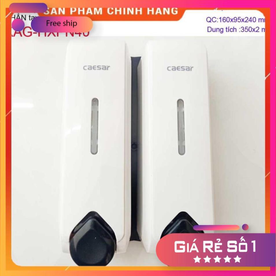 Hộp đựng xà phòng đôi Caesar Q832, hộp nhấn xà phòng đựng sữa tắm, dầu gội đầu Trắng-White