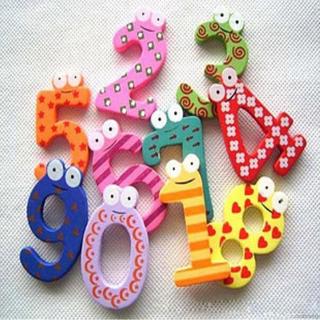 Bộ 10 số bằng gỗ có nam châm hít tủ lạnh cho bé