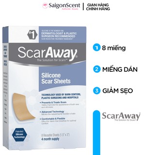 [SaigonScent] Miếng Dán Giảm Sẹo ScarAway Silicone Scar Sheets (8 miếng)