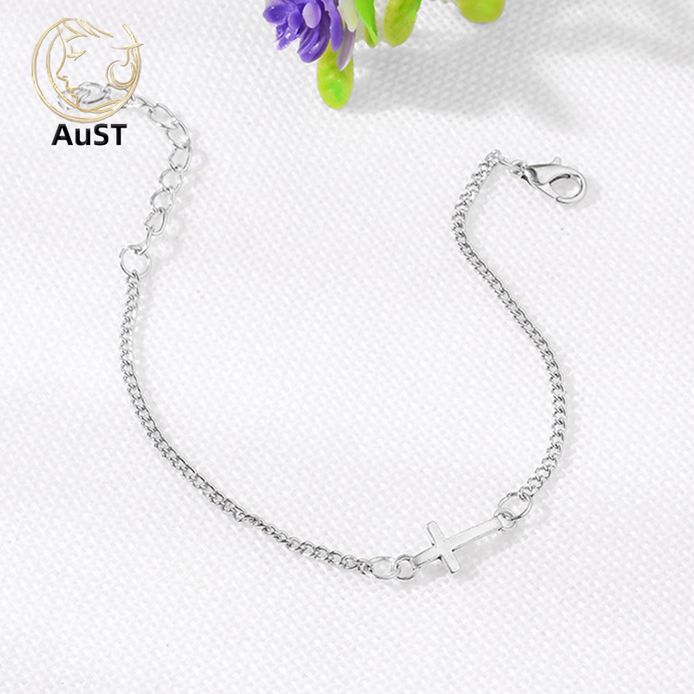 ausbl_5Pcs Heart Cross Shell Bangle Chain Beach Bracelet Wristband Women Party Jewelry