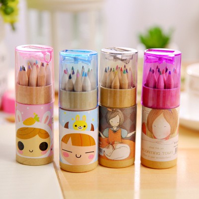Set 12 bút chì màu phong cách Hàn Quốc đa năng cho bé