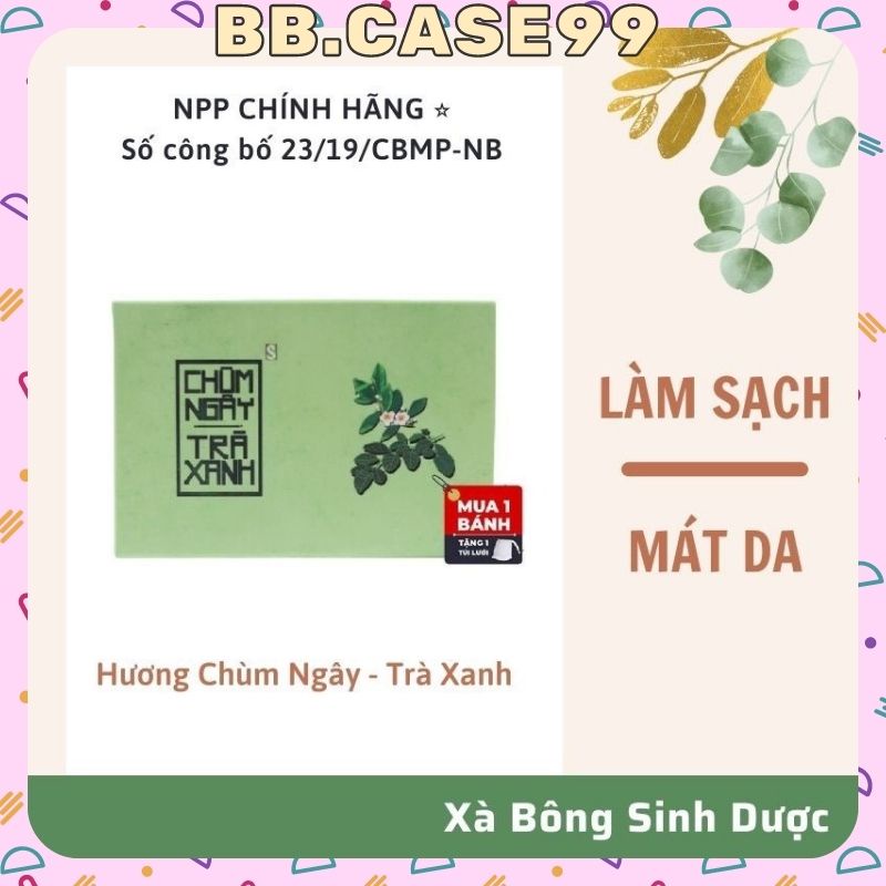 Xà Phòng Xà bông Chùm Ngây Trà Xanh Ngừa Mụn Viêm Sát KhuẩnSạch Mát Da Dạng Sáp 100gr Hàng Chính Hãng- bb.case99