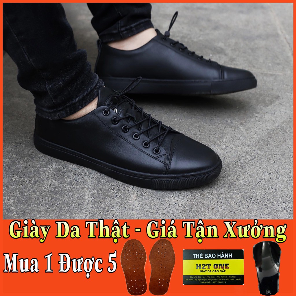 Giày da nam cao cấp da bò nguyên tấm phong cách thể thao trẻ trung HT555