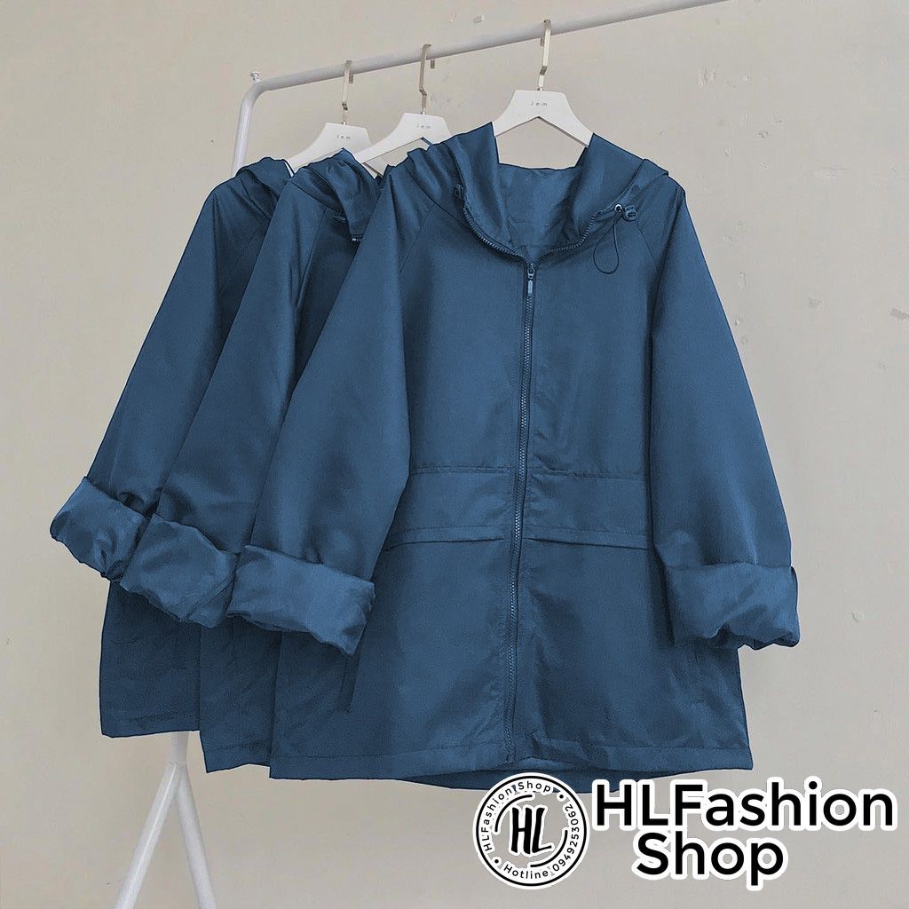 Áo khoác dù 2 lớp màu trơn Basic siêu nhẹ mát, áo khoác gió form rộng HLFashion