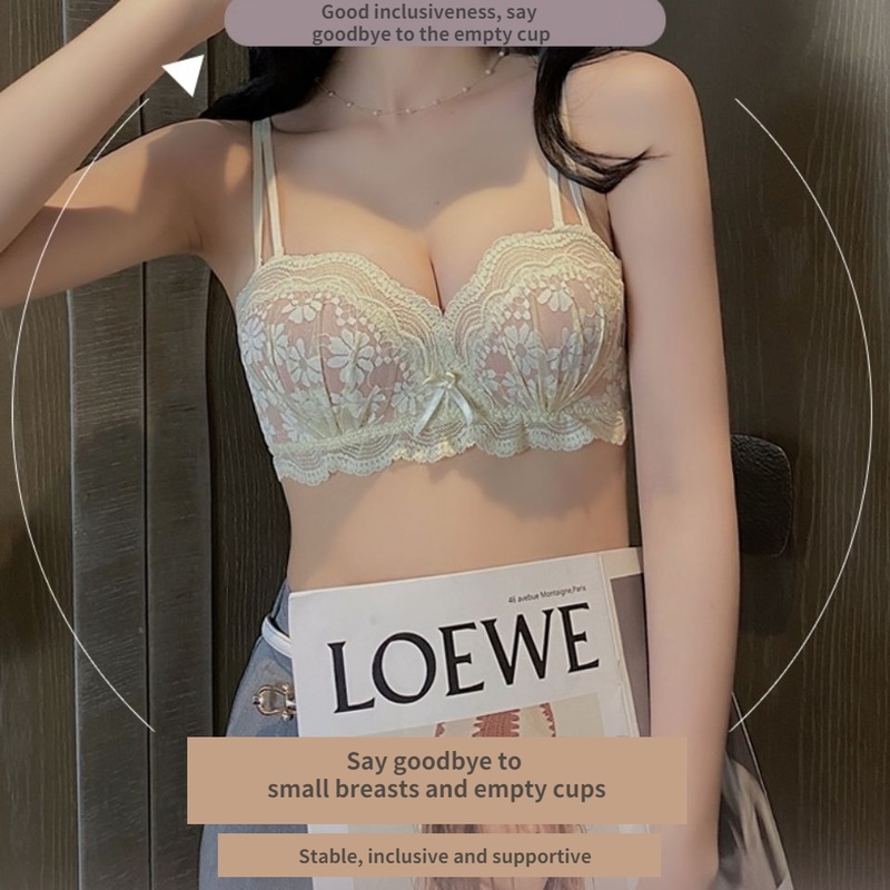 Áo Lót Nâng Ngực Không Gọng Phối Ren Phong Cách Quyến Rũ Dành Cho Nữ