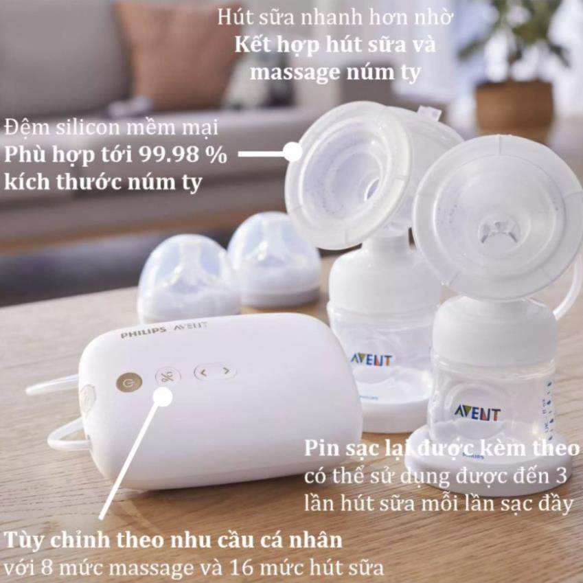 Máy hút sữa điện đôi Eureka Philips Avent phiên bản Premium Plus SCF 394.11