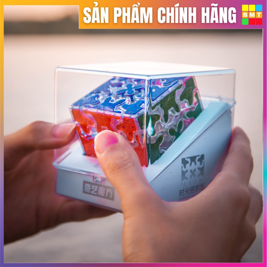 [Rubik biến thể] Qiyi Gear Cube Trong suốt, 3x3 Gear Cube Transparent, đồ chơi thông minh cho bé, trò chơi trí tuệ