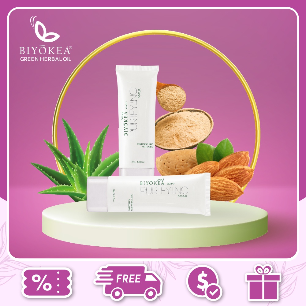 Mặt Nạ Đất Sét Purifying Biyokea, Dưỡng Ẩm Da, Sáng Da, Ngừa Lão Hóa